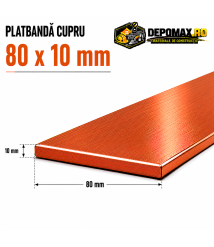 Platbanda cupru 80 x 10 mm – lungime 4 metri – EN Cu-ETP Platbanda cupru 80 x 10 mm – lungime 4 metri – EN Cu-ETP